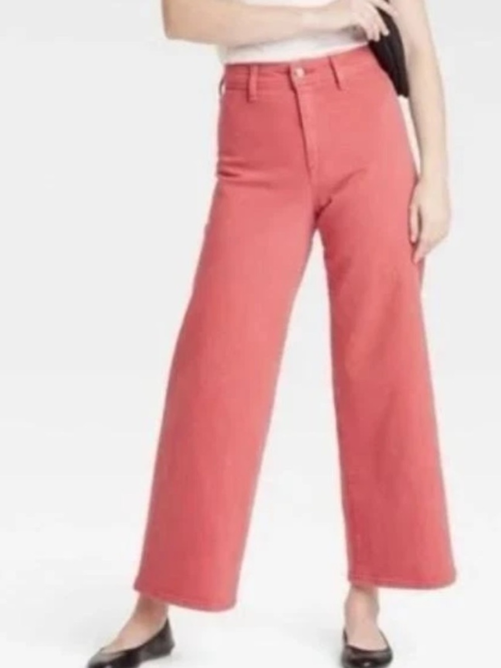 Universal Thread Women 16 Light Red Denim High Rise Sailor Wide Leg Jeans NWT